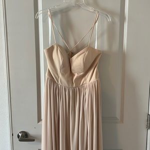 Azazie Bridesmaid Marisol dress in Champagne